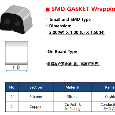 Flat 50mm Conductive Foam Gasket , 50mm Conductive Shielding Gasket