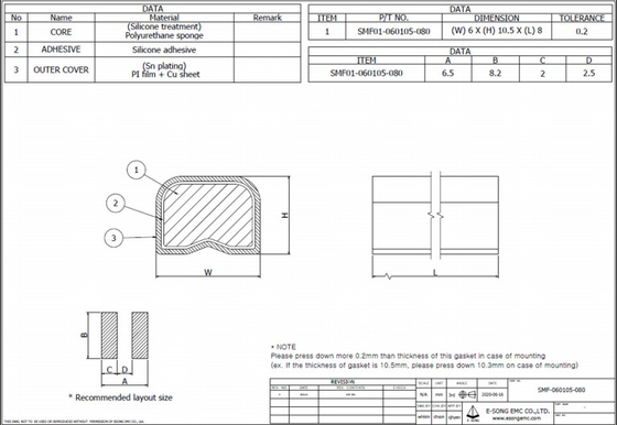 10.5mm Conductive Shielding Gasket Electronic , AU EMI Shielding Gasket