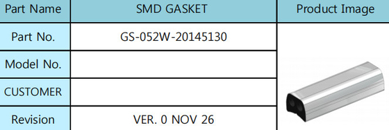 Silicone Au Plating Smt Emi Gasket 20mm Shielding Gasket