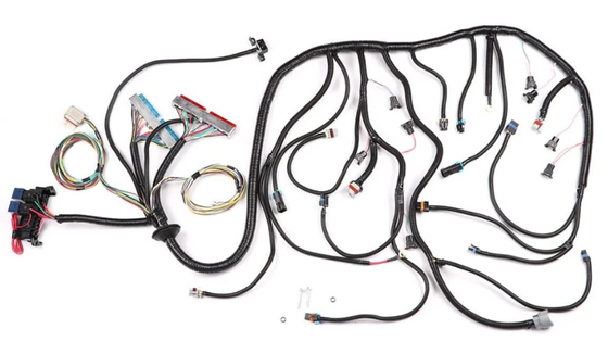 Male To Female Industrial Cable Harness , Tinned Cable Wire Harness Assembly