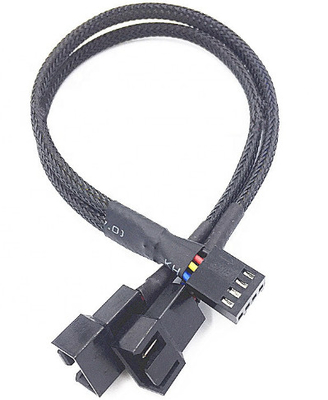 3 4 Pin Power Extension Cable , Braided Power Harness Cable